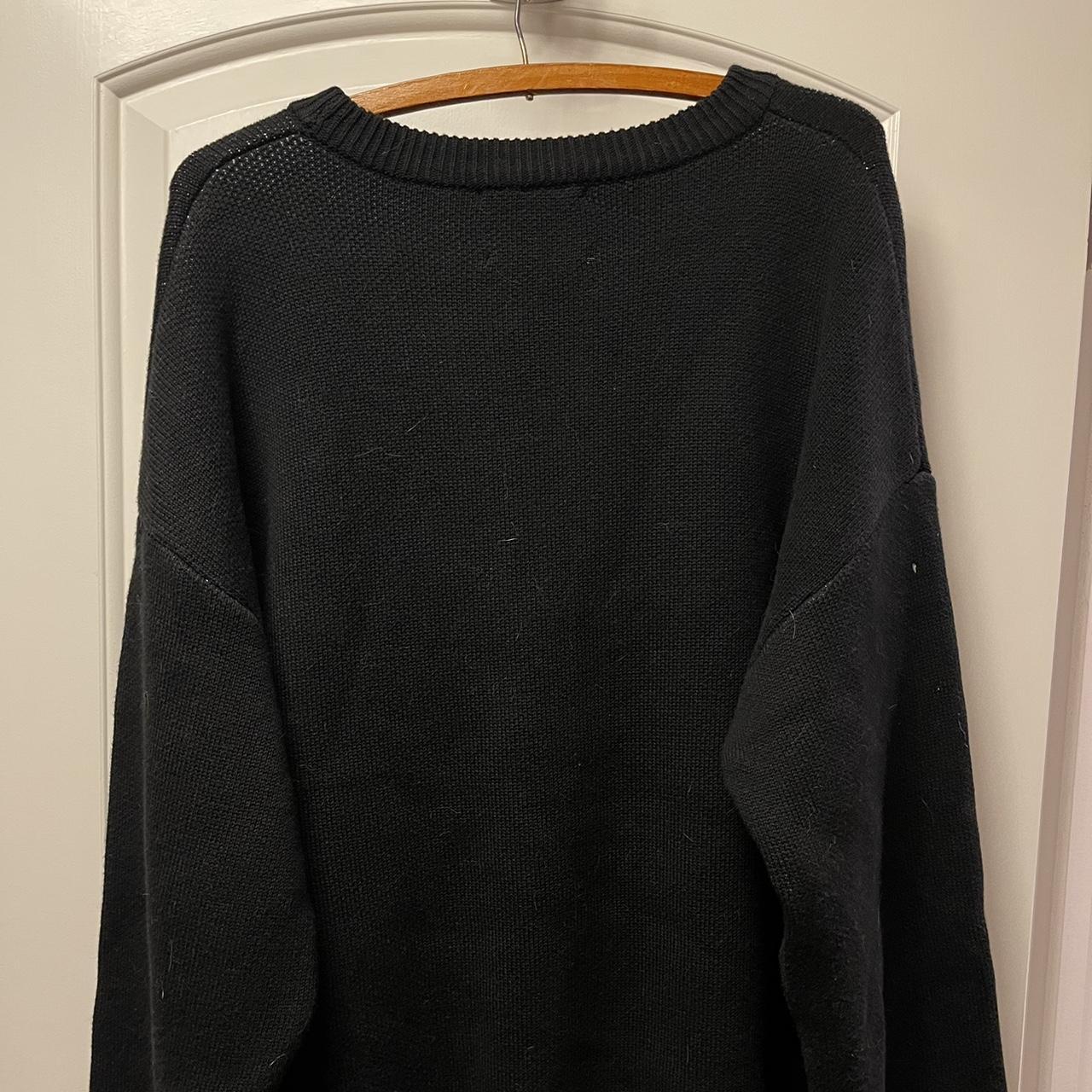 Men's Black and White Jumper | Depop