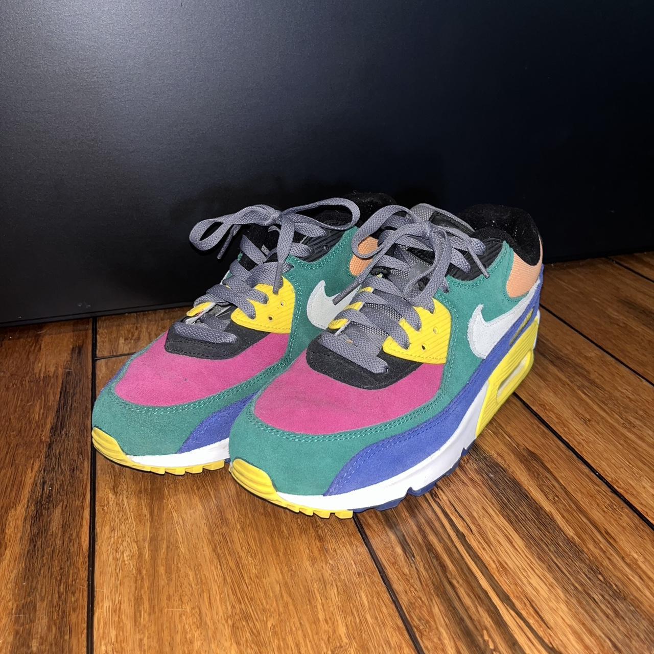 Nike Air Max 90 QS Viotech multicolor Size (teen) 7... - Depop