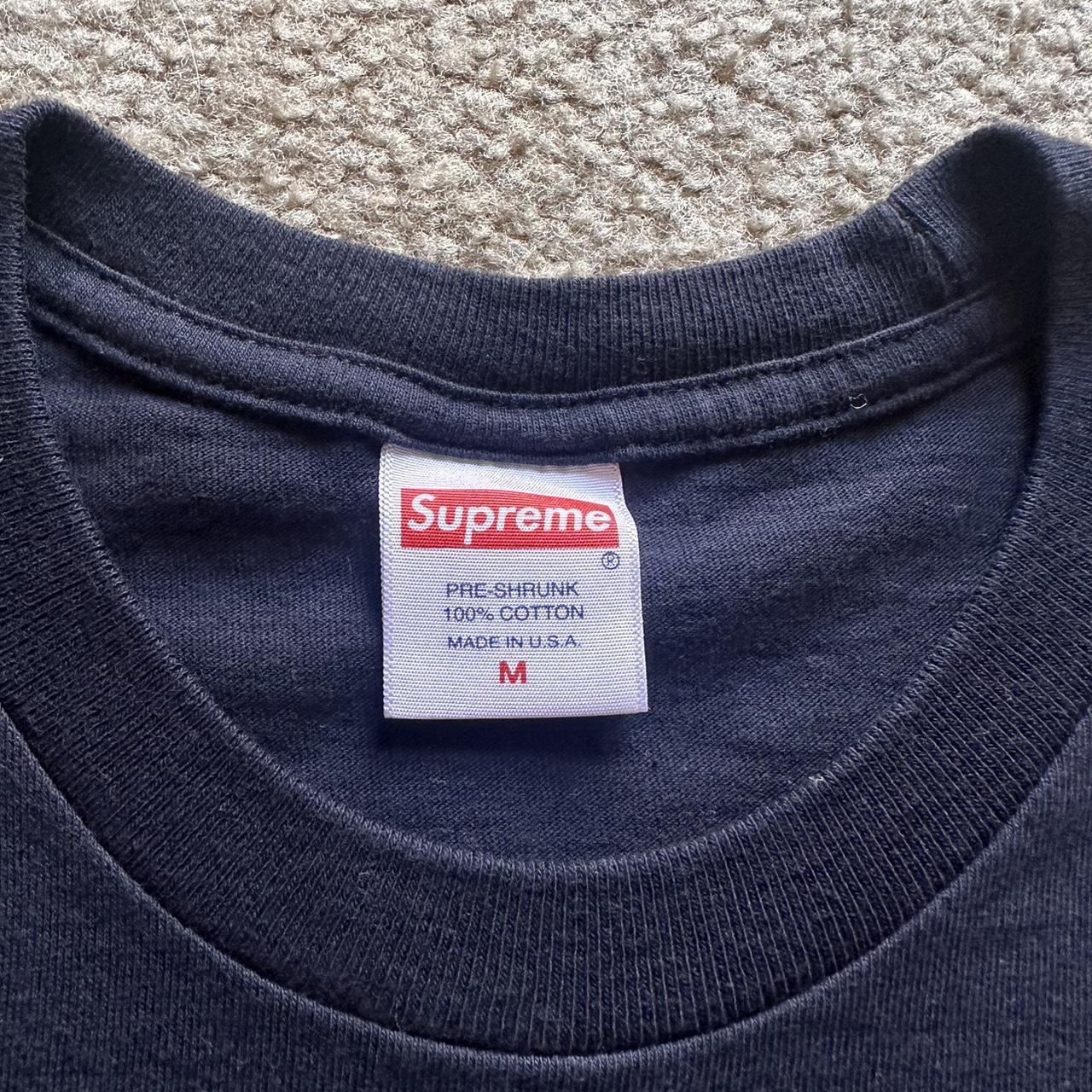 Supreme KAWS Chalk Box Logo short sleeve tee in Navy... - Depop