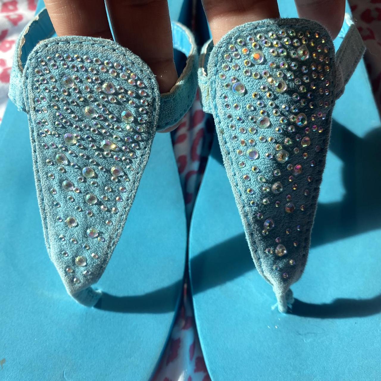 Fergalicious platform blue sandals size 6.5 in womens Depop