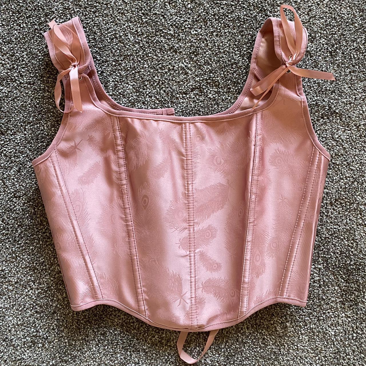 Adidas pink silk corset top Size 14 #adidas #corset - Depop