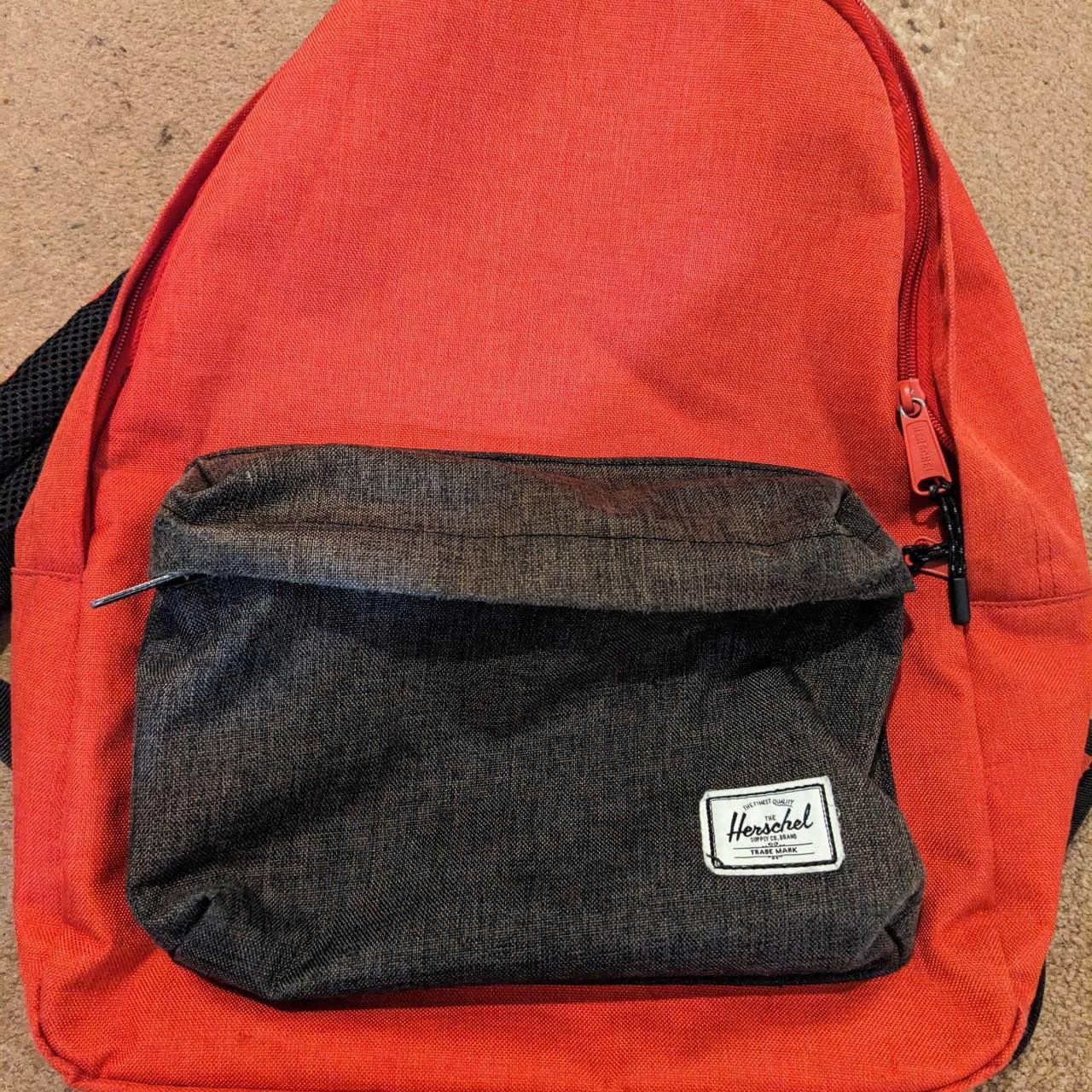 Herschel red and grey classic backpack / retro... - Depop