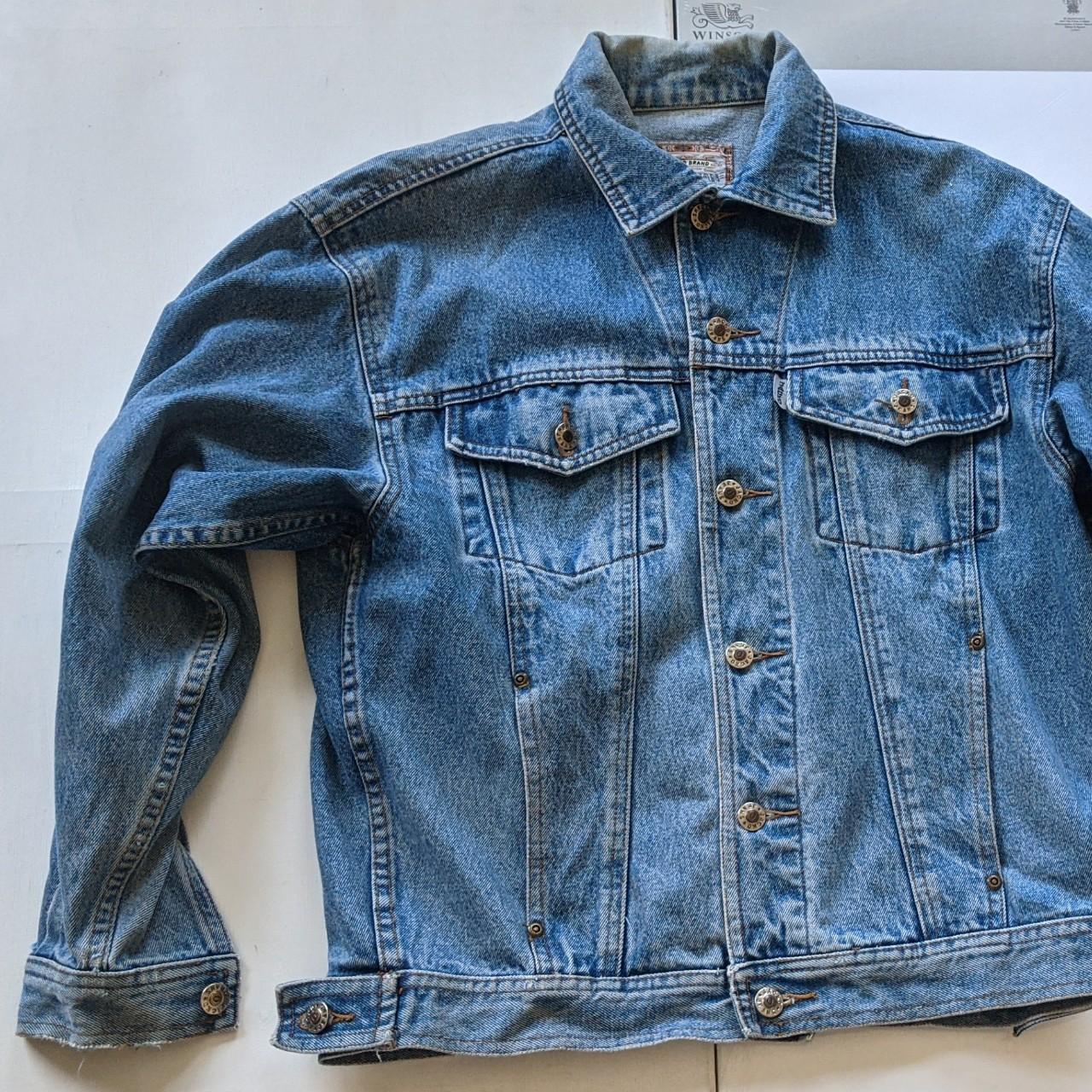 Vintage denim jacket 90s Jacko Jean brand Weathered... - Depop