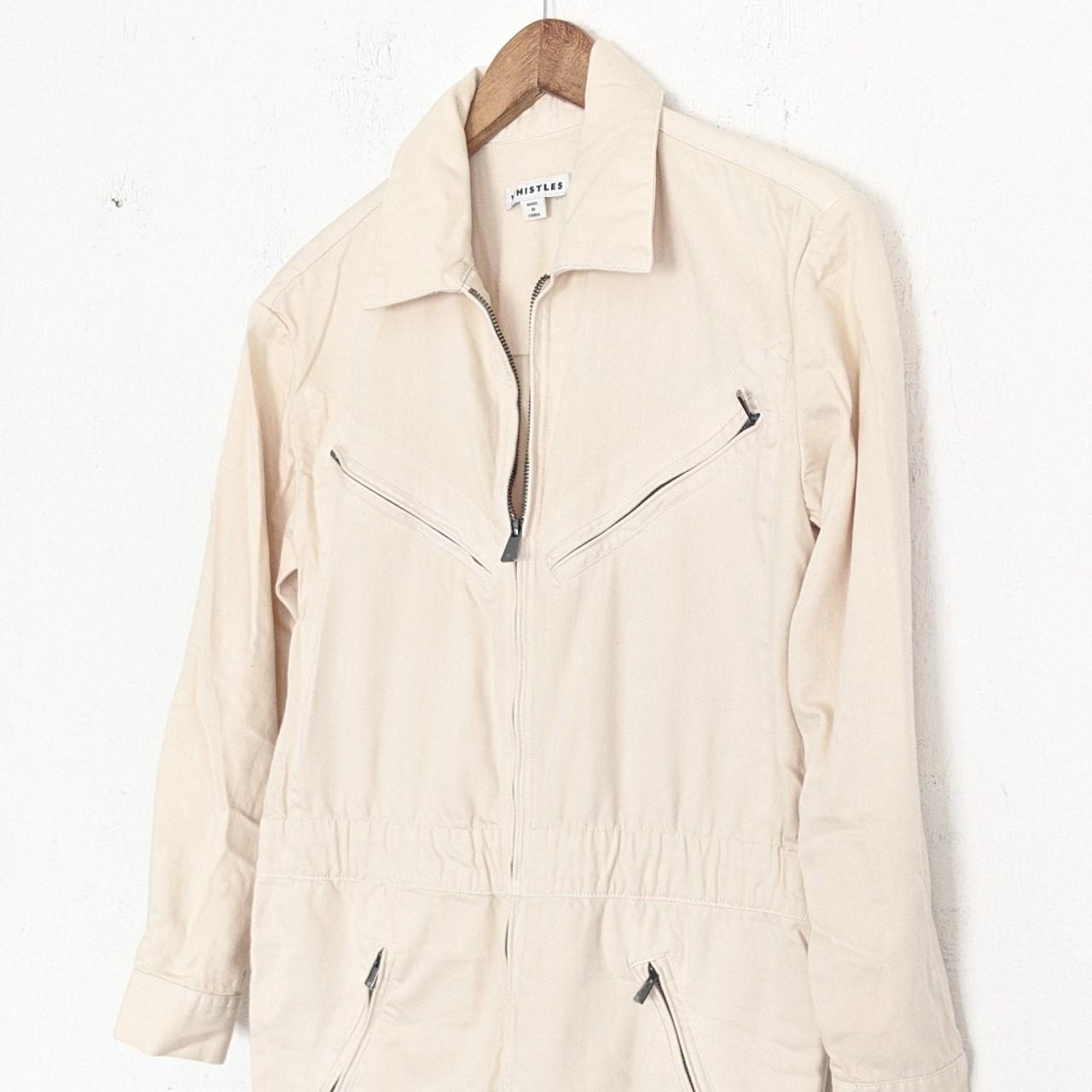 Whistles Women's Cream Jumpsuit Depop