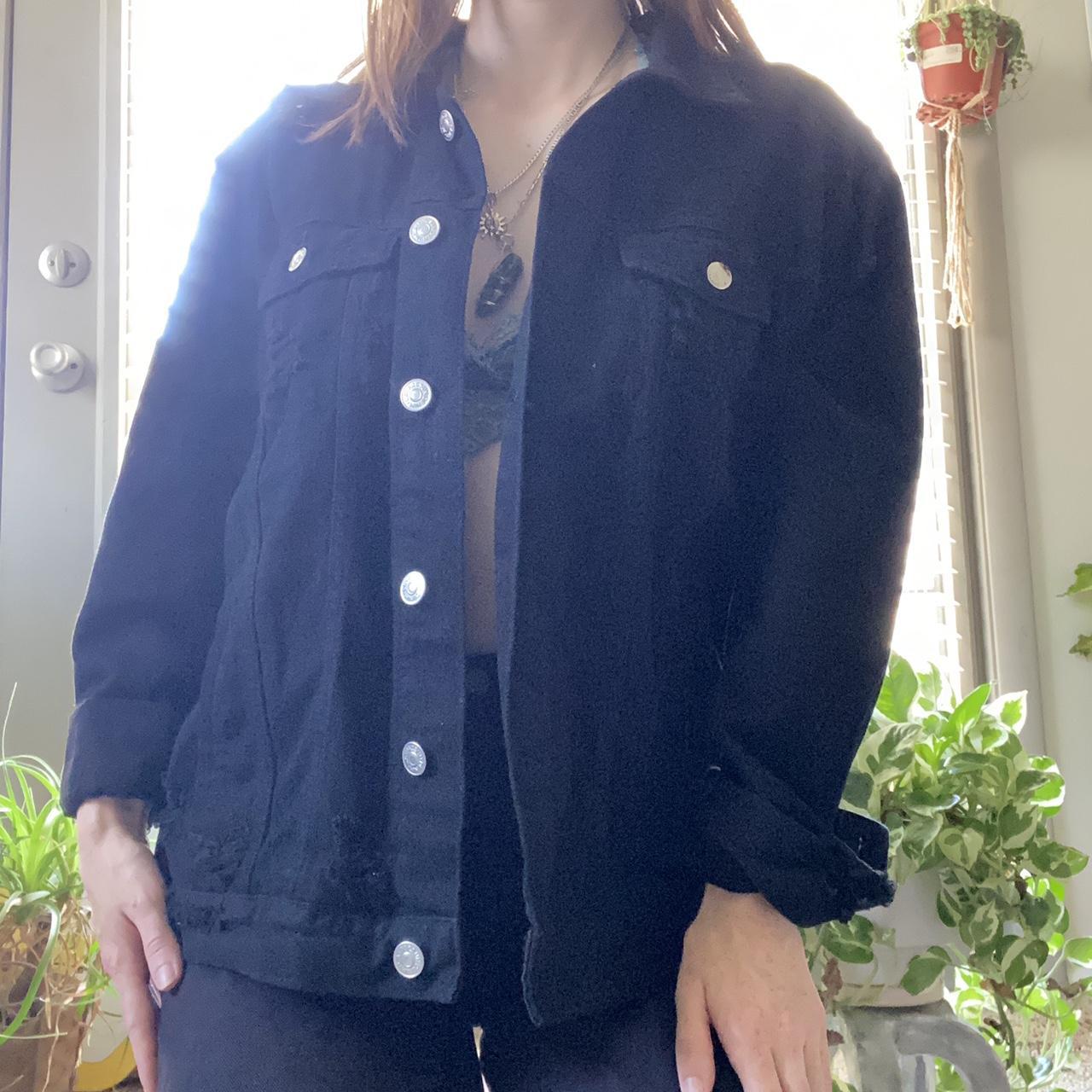 Black jean jacket top pacsun