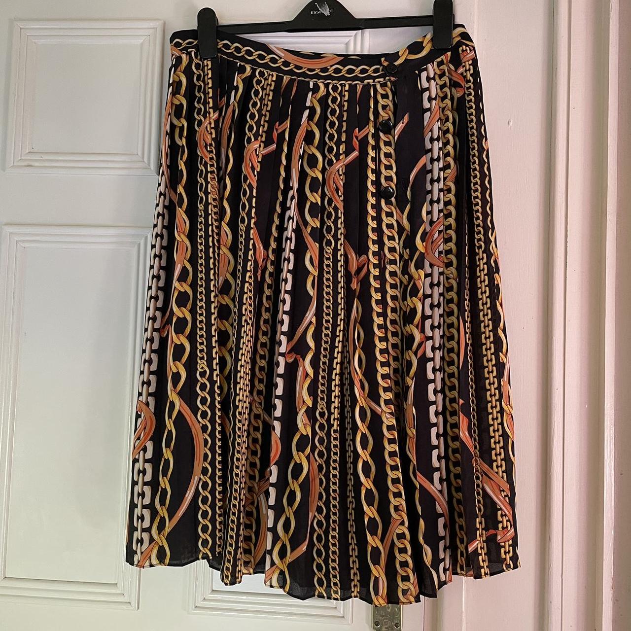 Gold pleated 2025 skirt primark