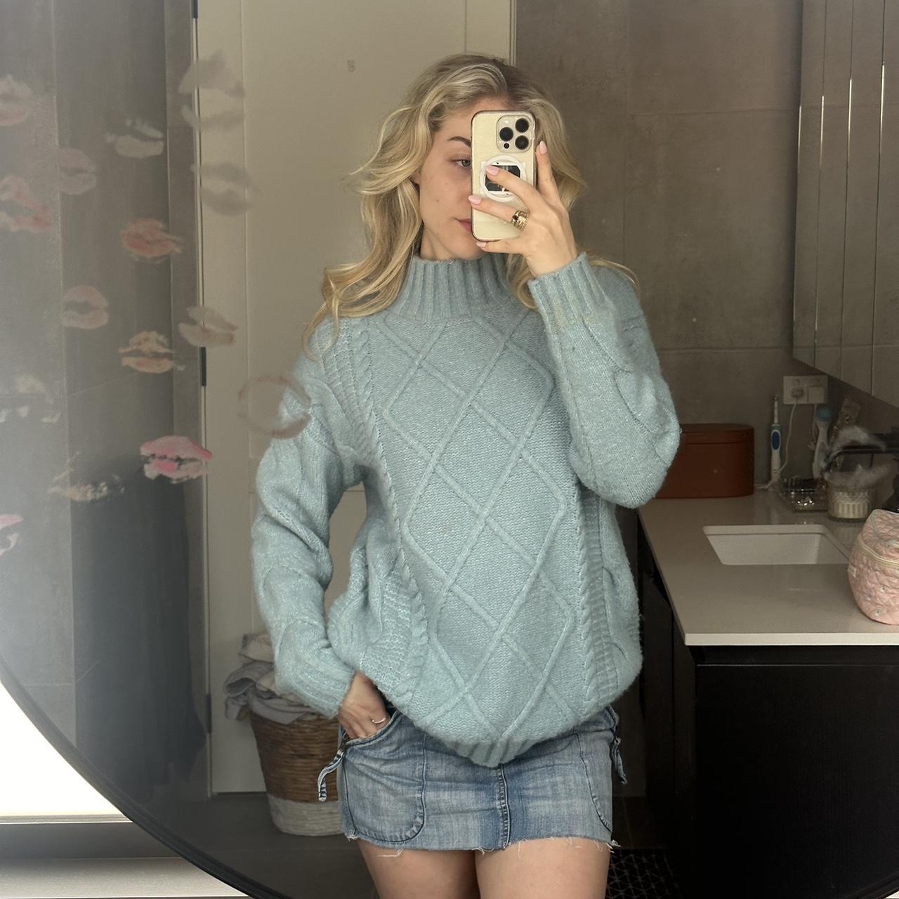 Cozy asf blue knit sweater Clearing out my cupboard - Depop