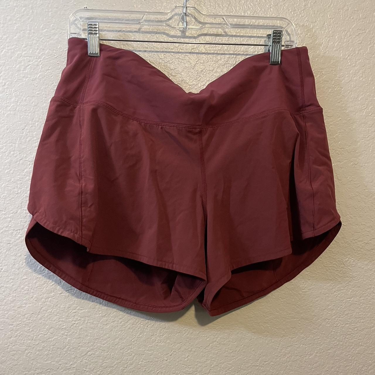 Lululemon burnt red shorts, lined. Tag ripped off... Depop