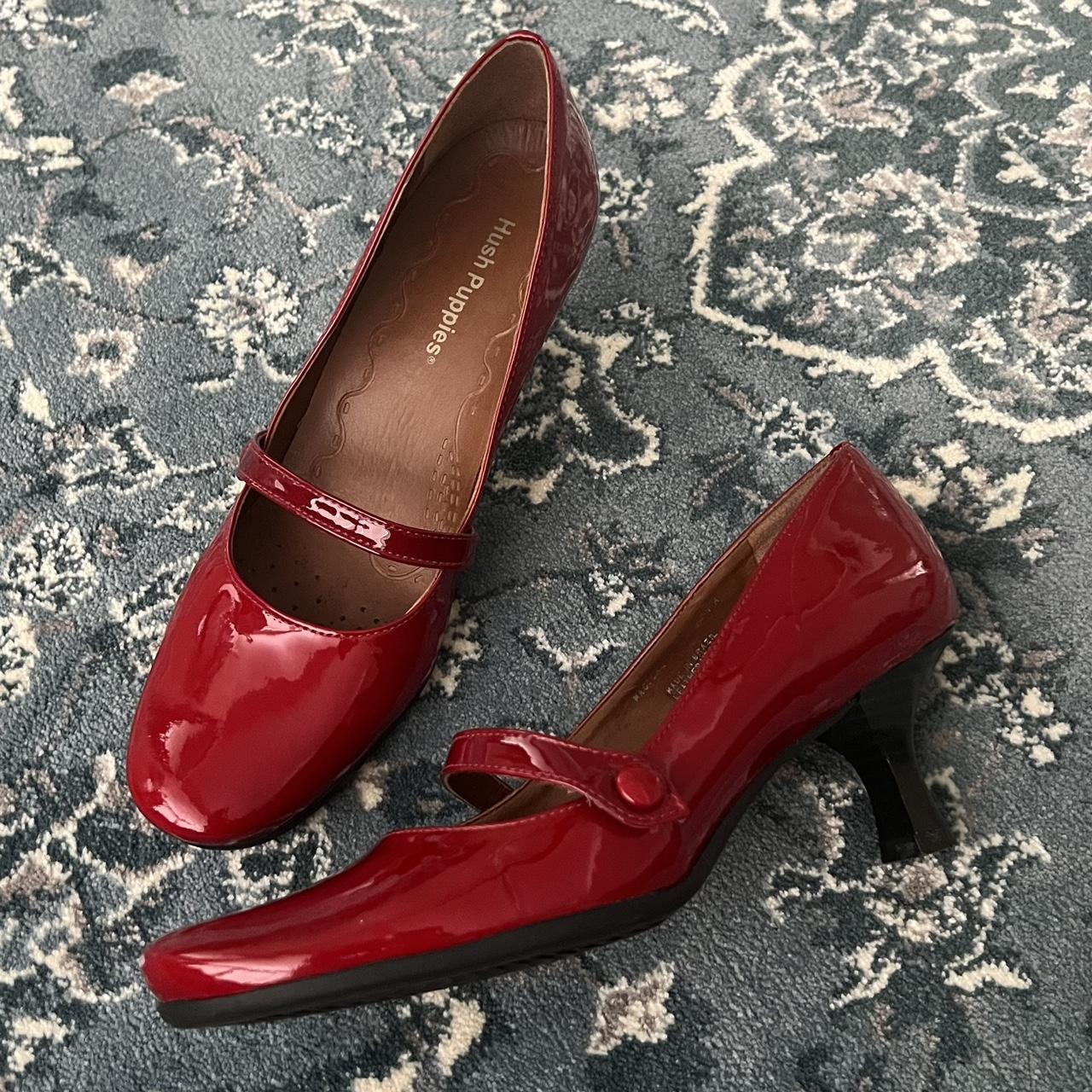 Coquette Hush Puppies red ballet flat kitten heels... Depop