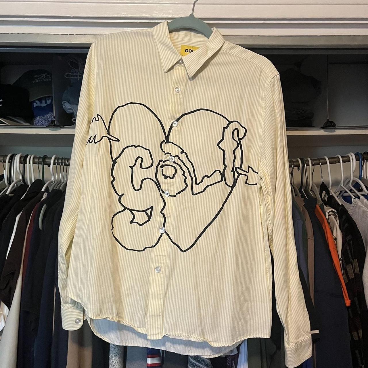 Golfwang heart stripe button down. Colors: yellow... | Depop
