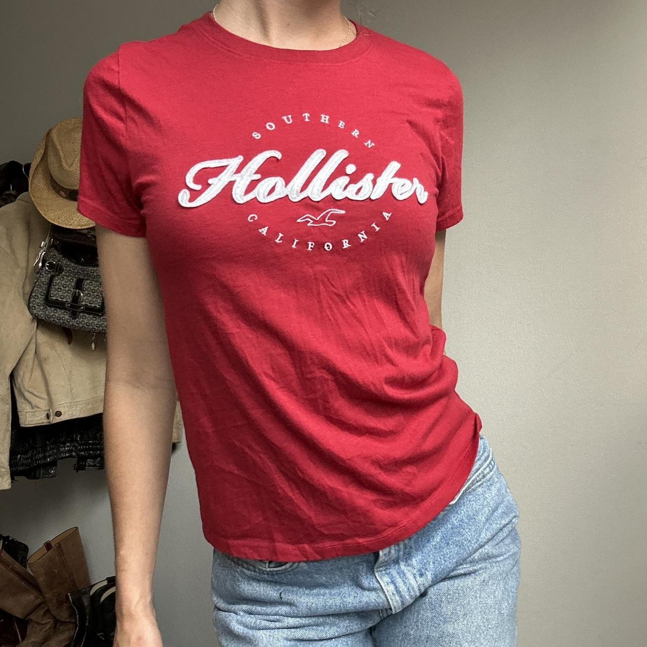 2000s Hollister fitted t shirt. Size small shown on... - Depop