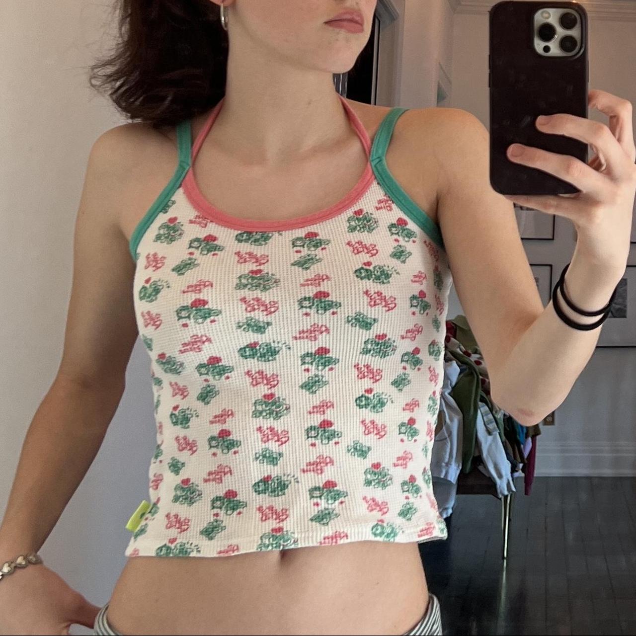 Angel Blue Women's Pink and Green Vest (2)