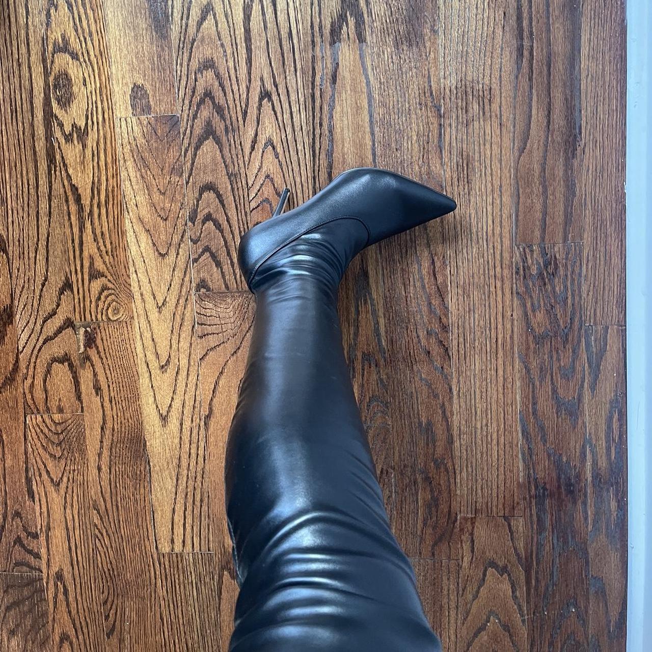 pointed thigh high boots