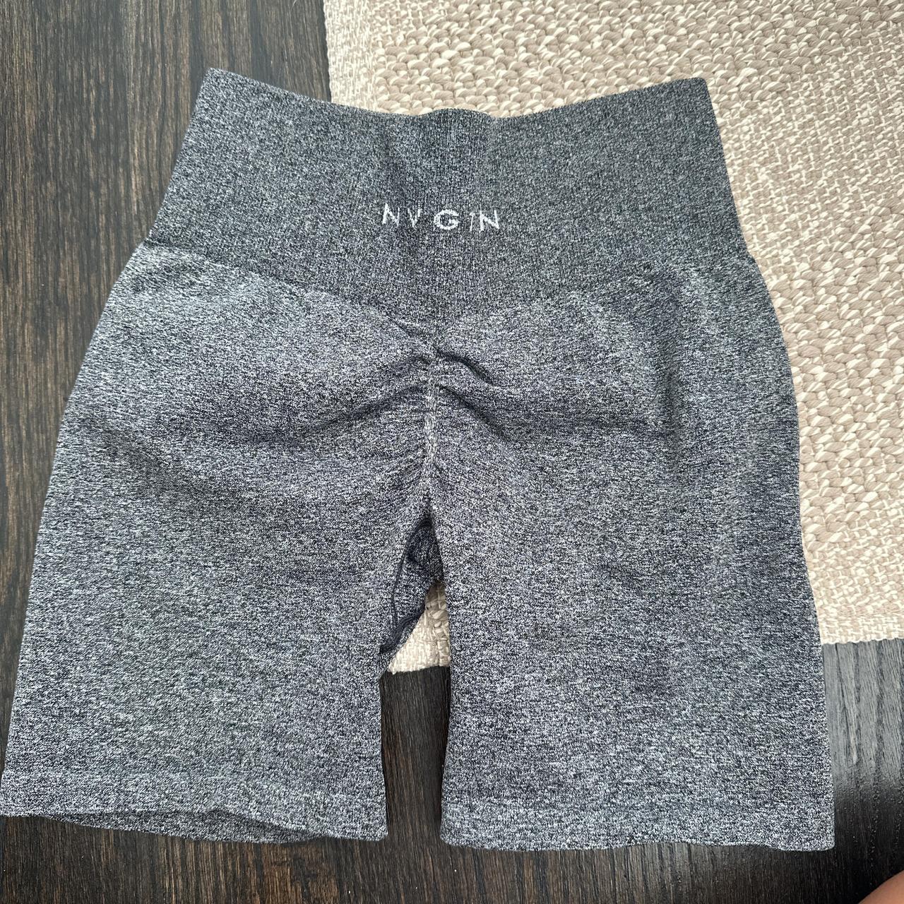 black heathered NVGTN gym shorts with butt scrunch - Depop