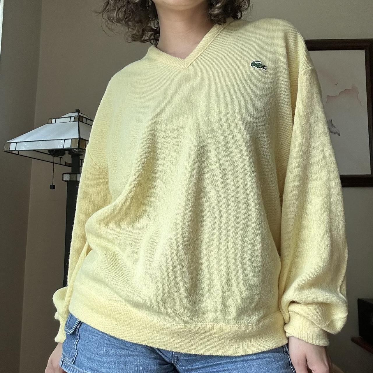 True vintage Lacoste sweater Super old pale yellow... - Depop