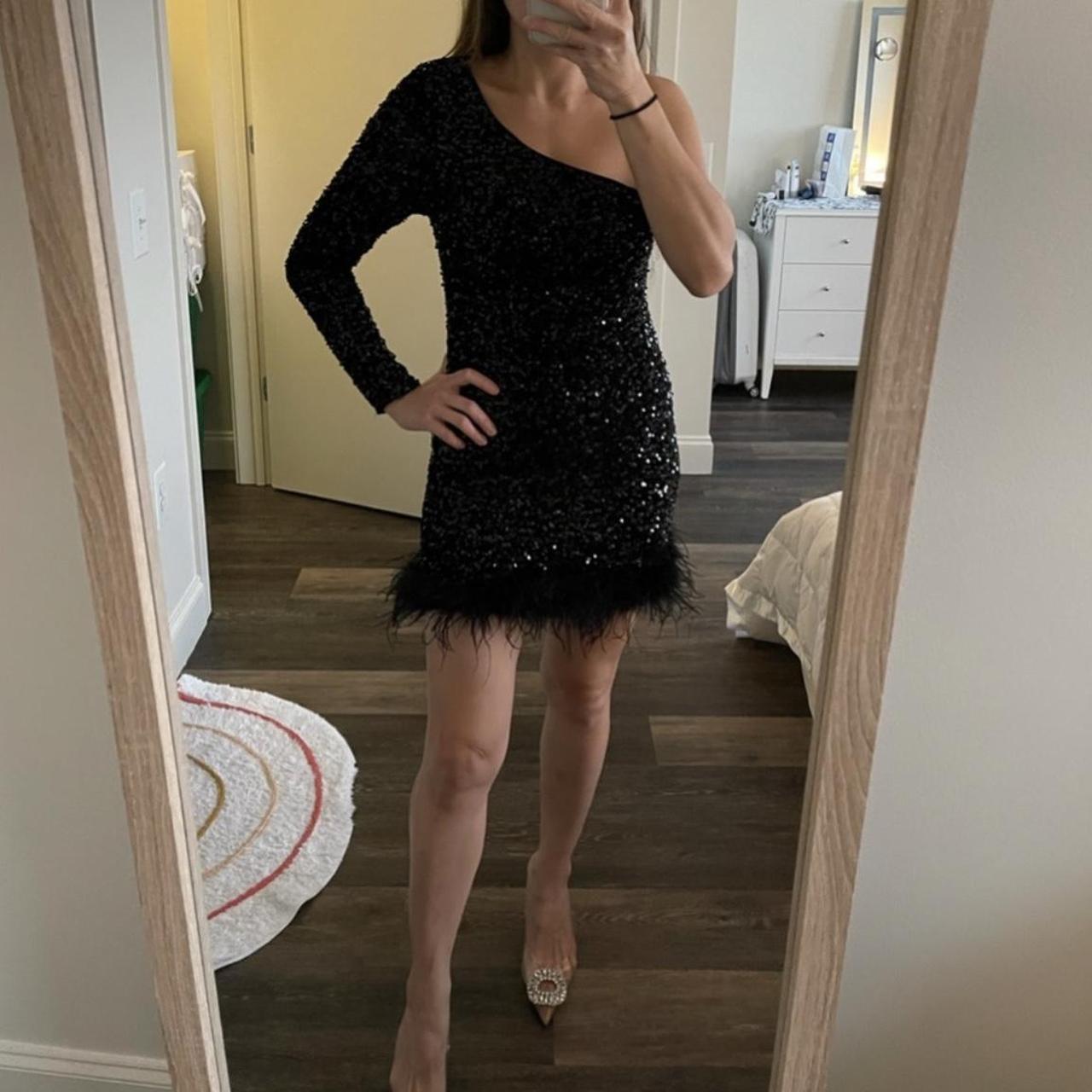 Fashion nova black outlet sequin dress