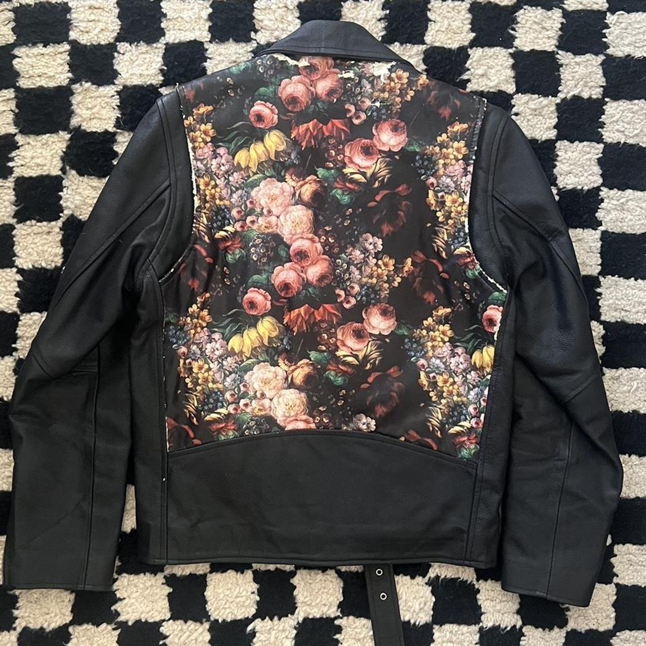 Reclaimed Vintage Leather Biker Jacket With Back Print