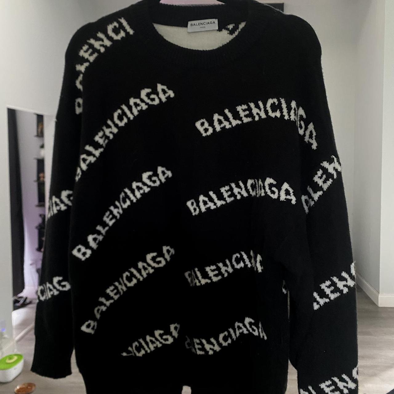 Balenciaga logo discount knit sweater