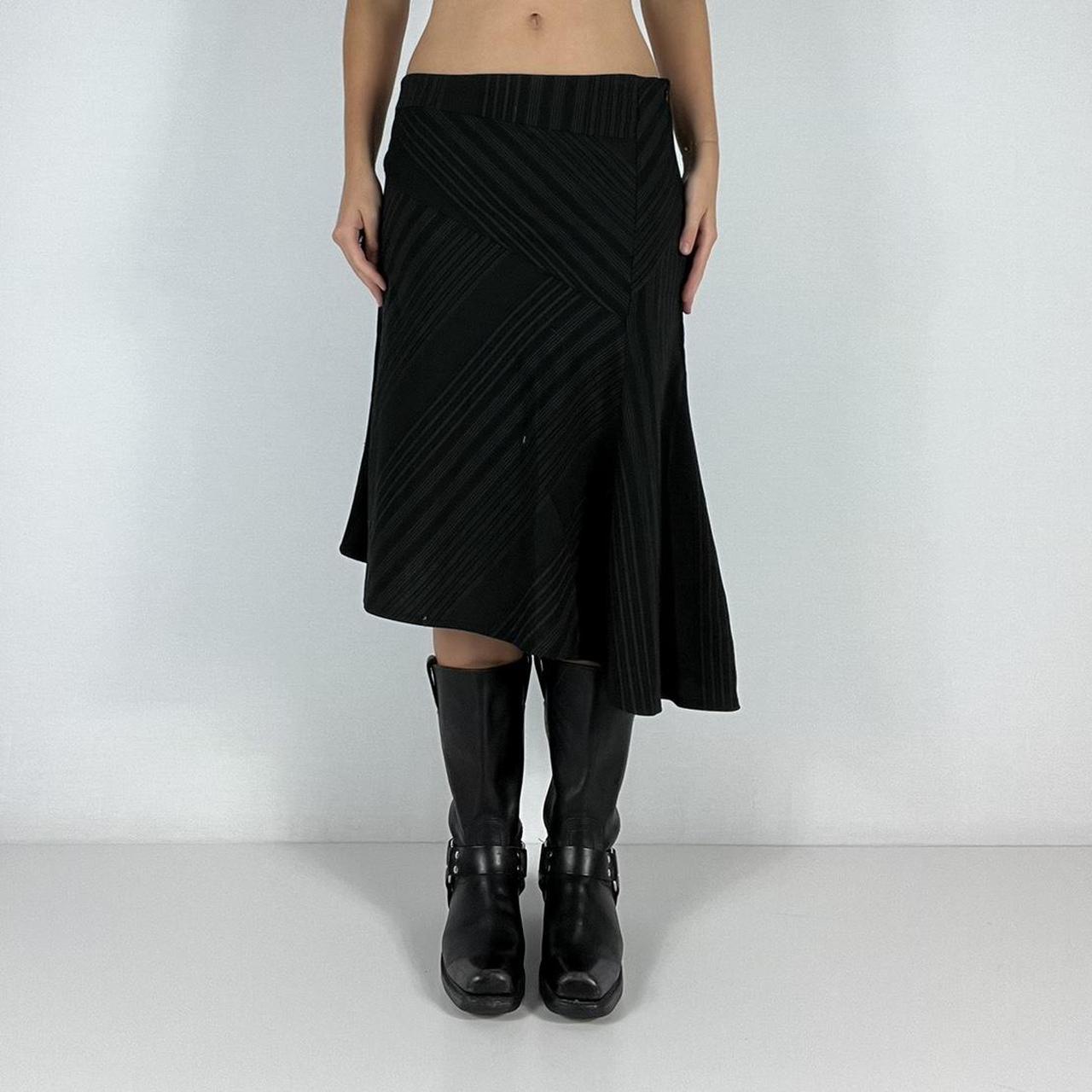 Vintage maxi skirt ☆ Asymmetrical cut Pinstripe... - Depop