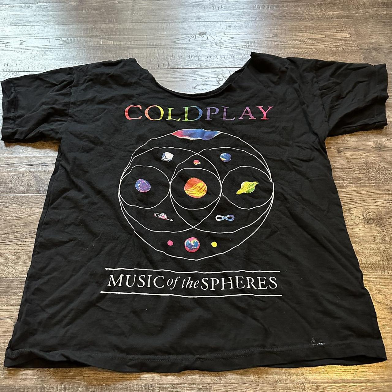 Coldplay concert off the shoulder graphic tee - Depop