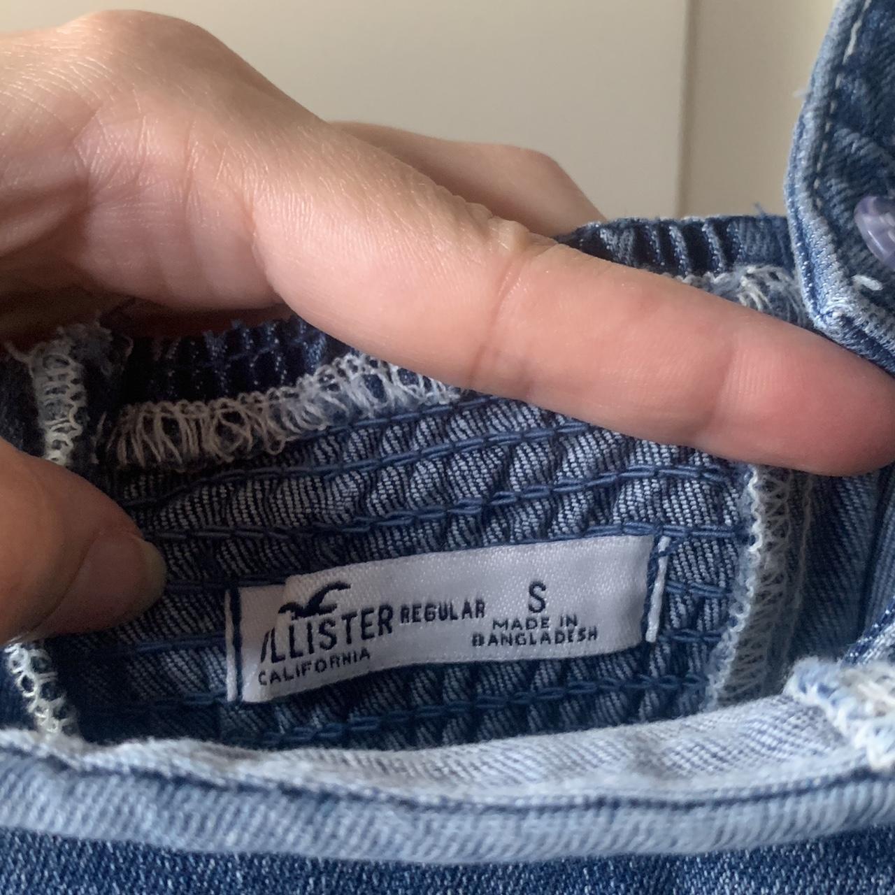 Hollister denim jumpsuit with bootcut leg Body... Depop