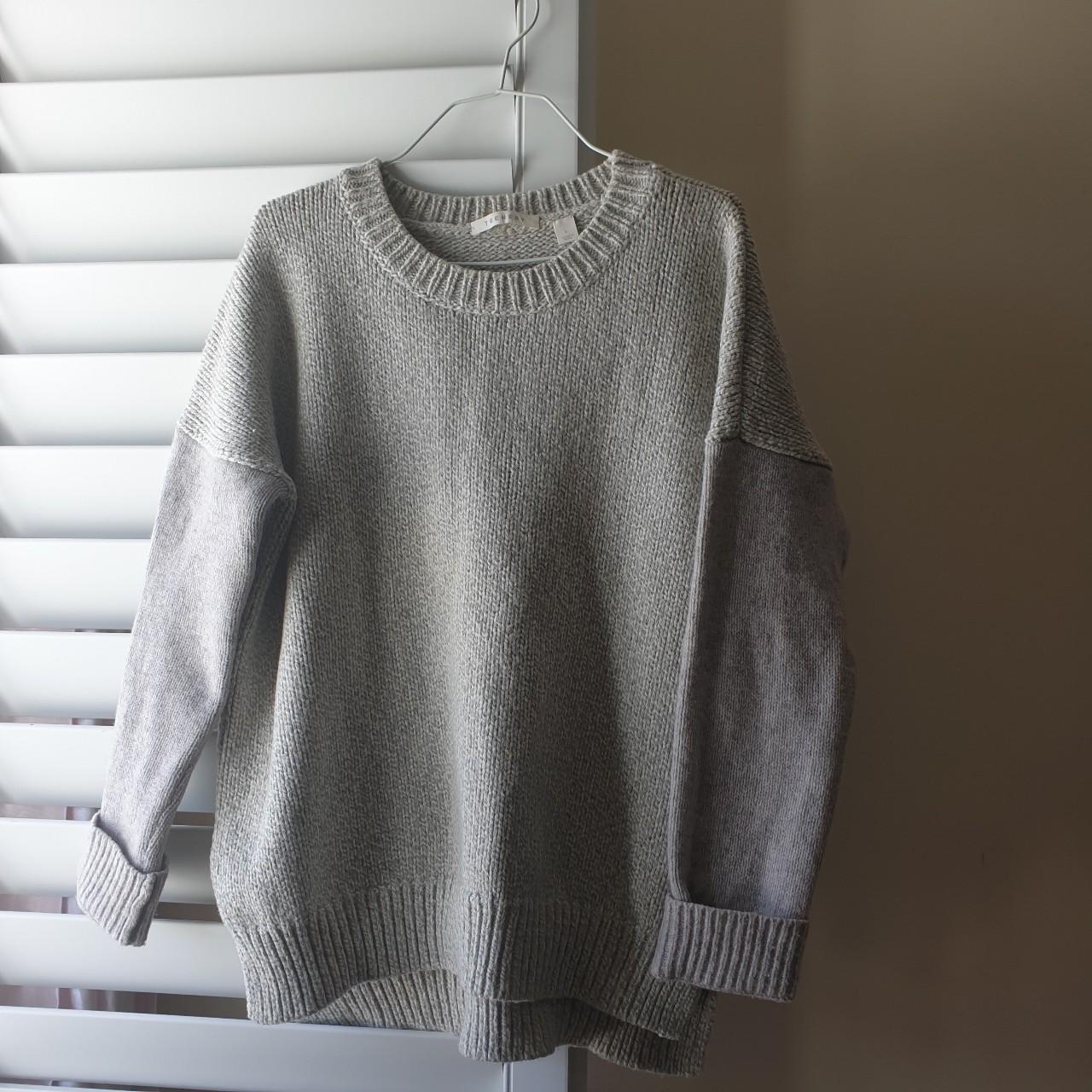 Grey Trenery Wool-blend knit sweater - condition:... - Depop