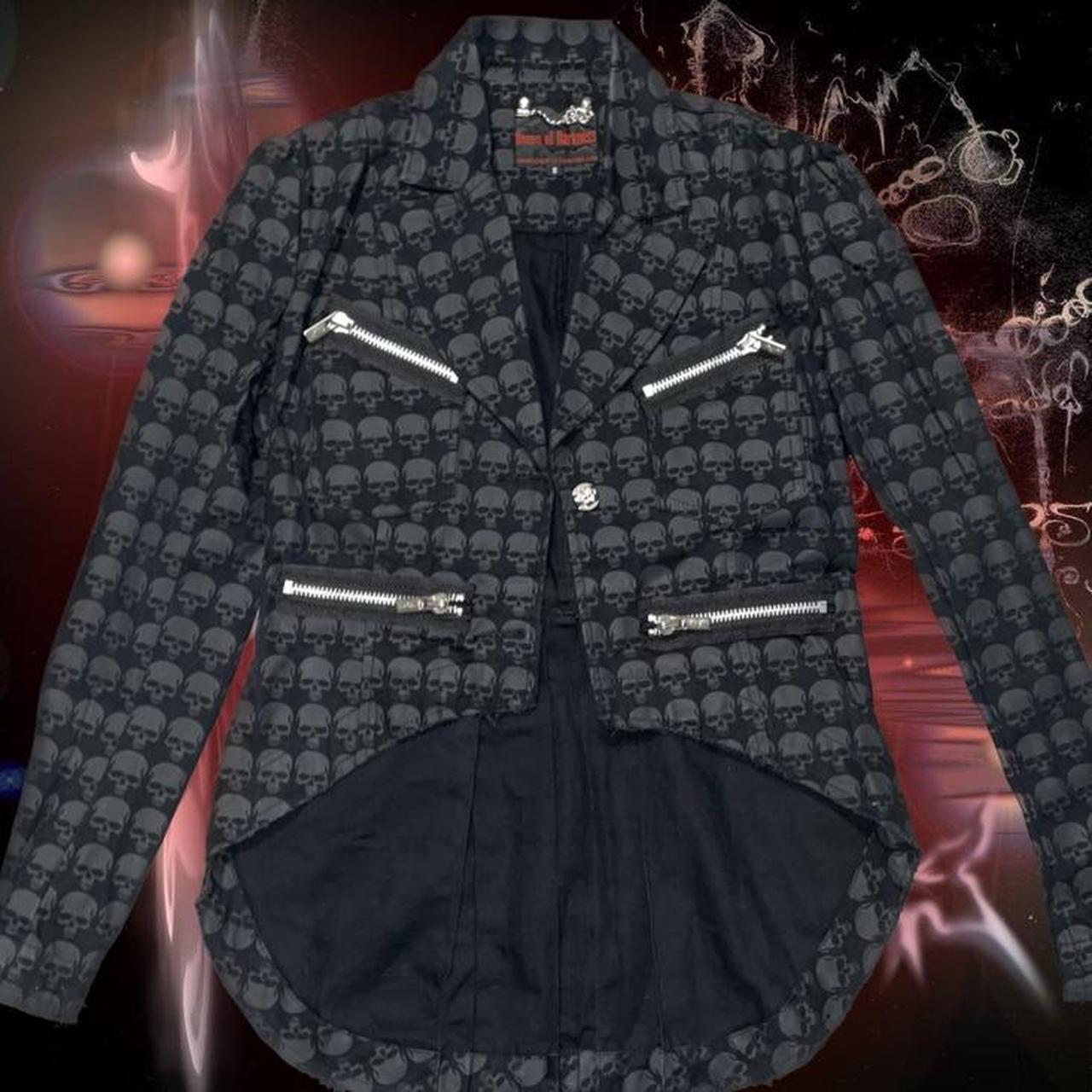 Vintage Queen of Darkness skull print blazer Size&hellip; - Depop