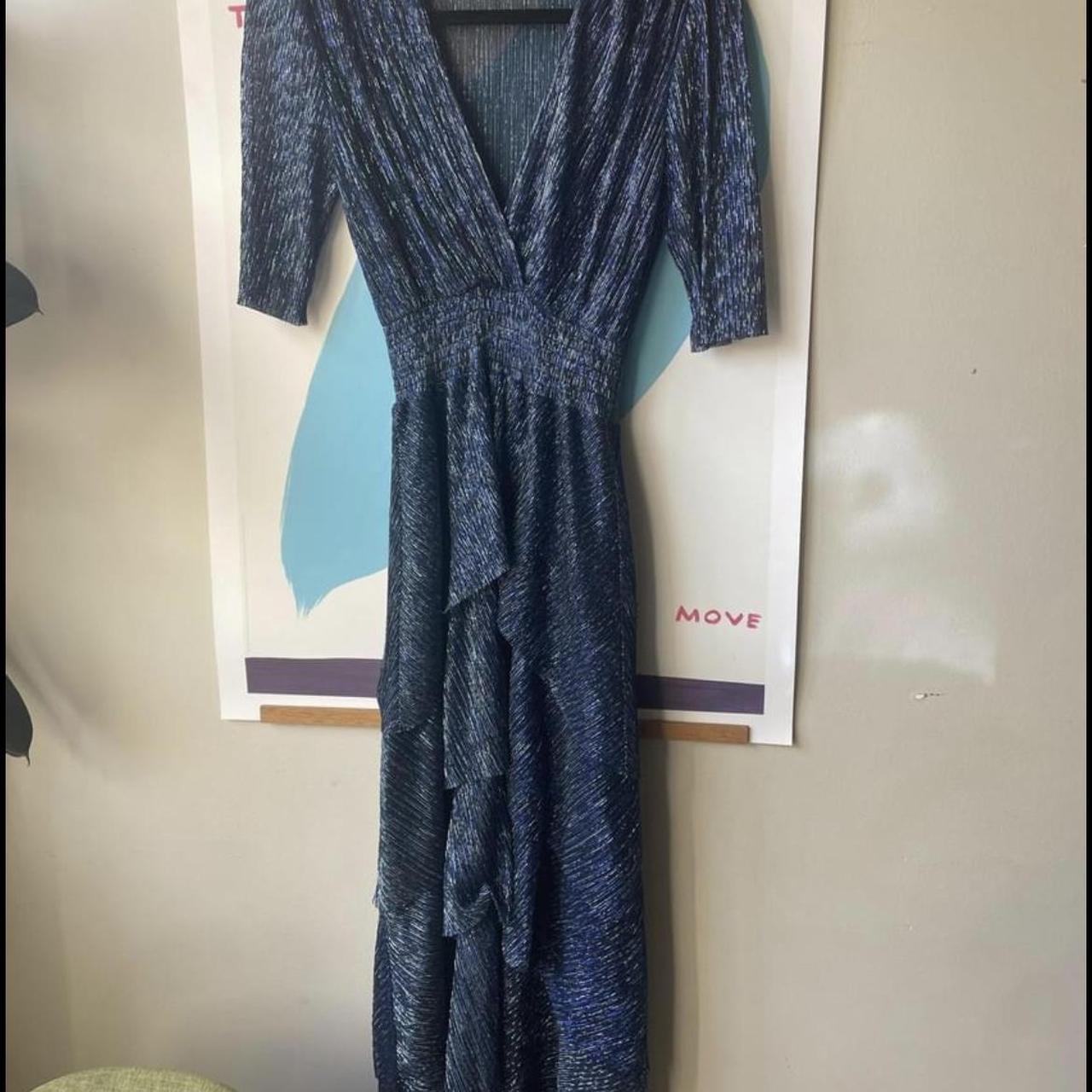 Size 4/6 MAJE stretch lurex dress. Originally $565.... - Depop