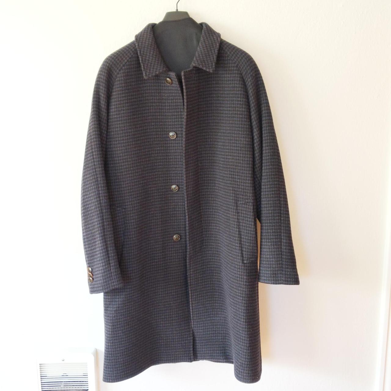 Bonobos balmacaan coat in wool check. Italian wool... - Depop