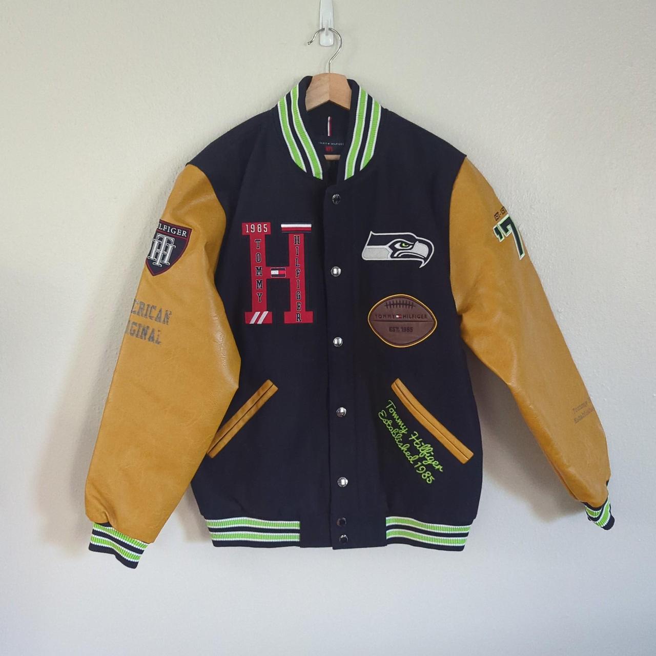 Seattle Seahawks varsity jacket. Faux leather | Depop