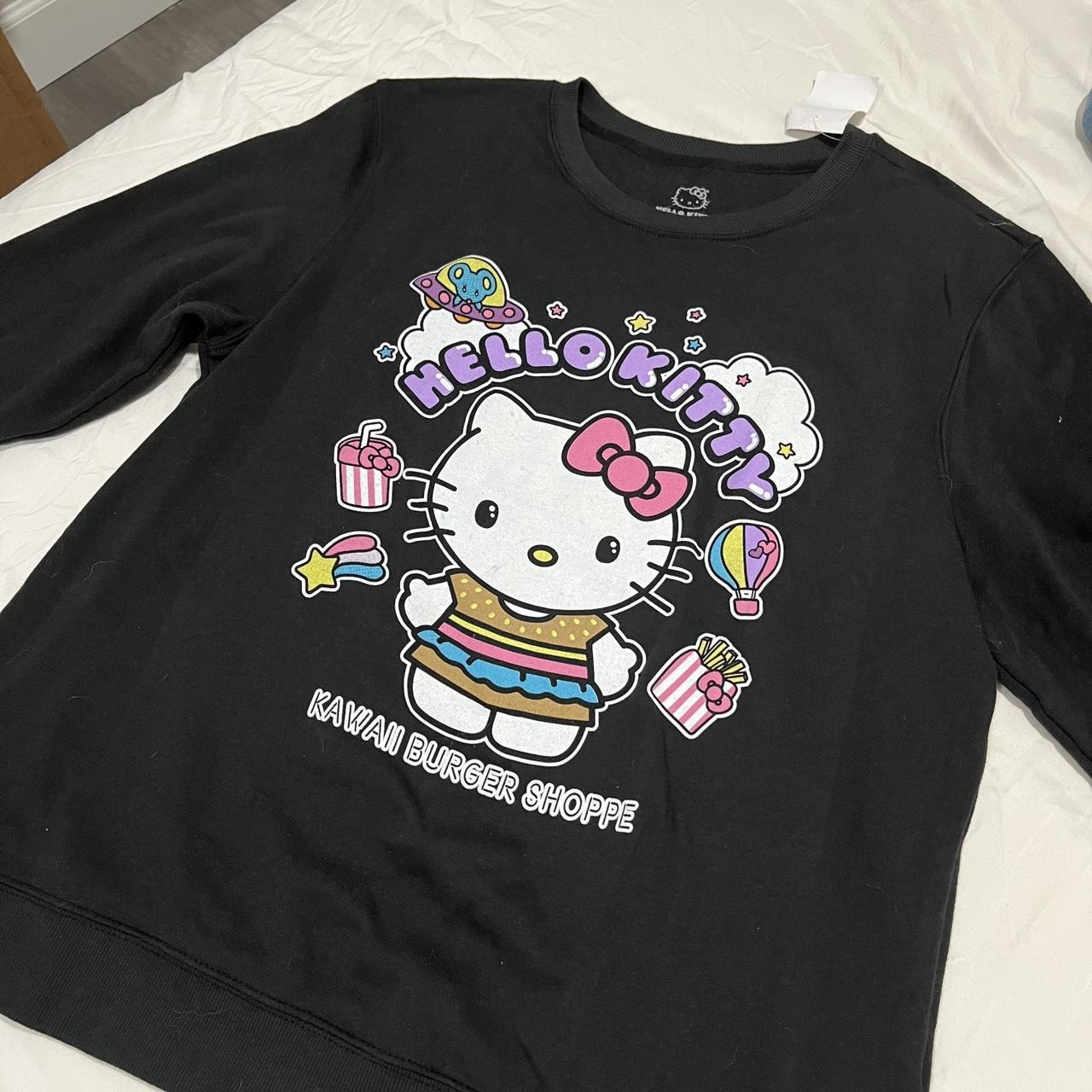 hello kitty sanrio kawaii burger shoppe sweatshirt... - Depop