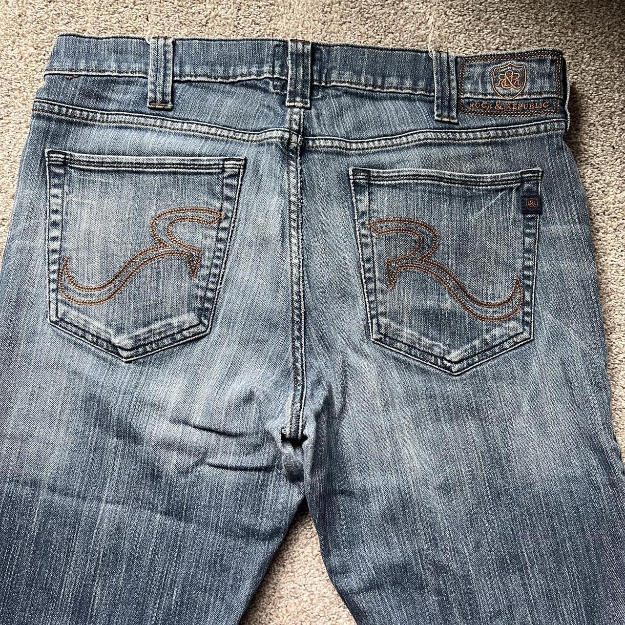 Rock and Republic Men's Blue and Navy Jeans | Depop