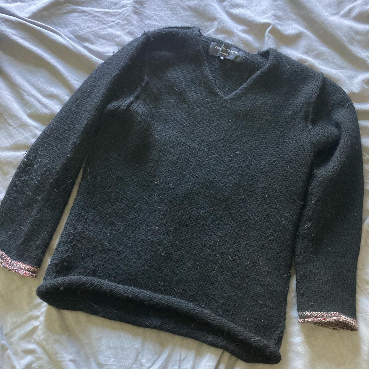 COMME DES GARÇONS men’s sweater Black with red and... - Depop