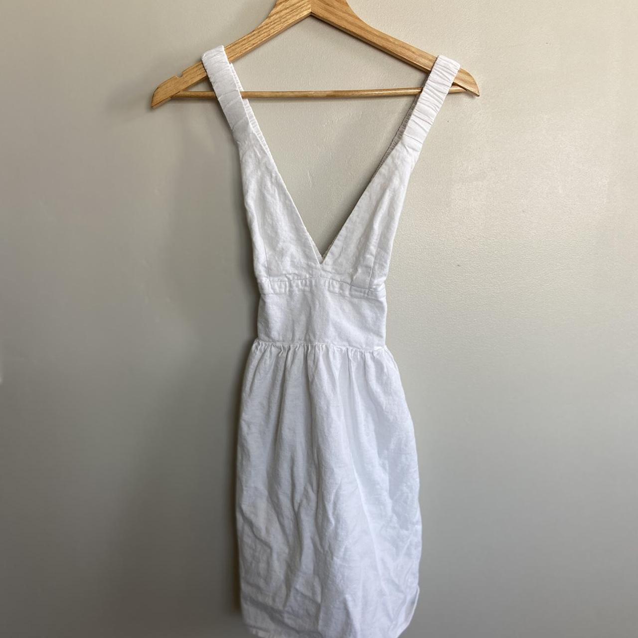 white Abercrombie & Fitch dress with built in shorts... - Depop