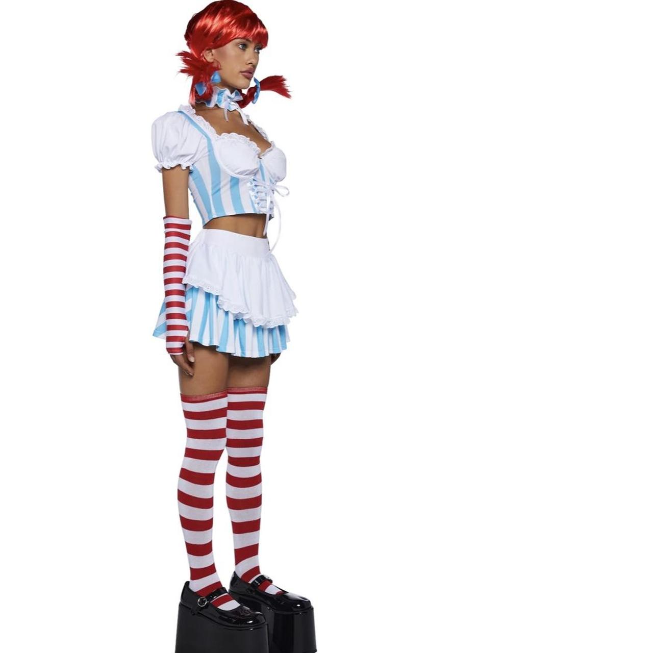 Halloween Dolls Kill Fast Food Waitress Costume - White/Red