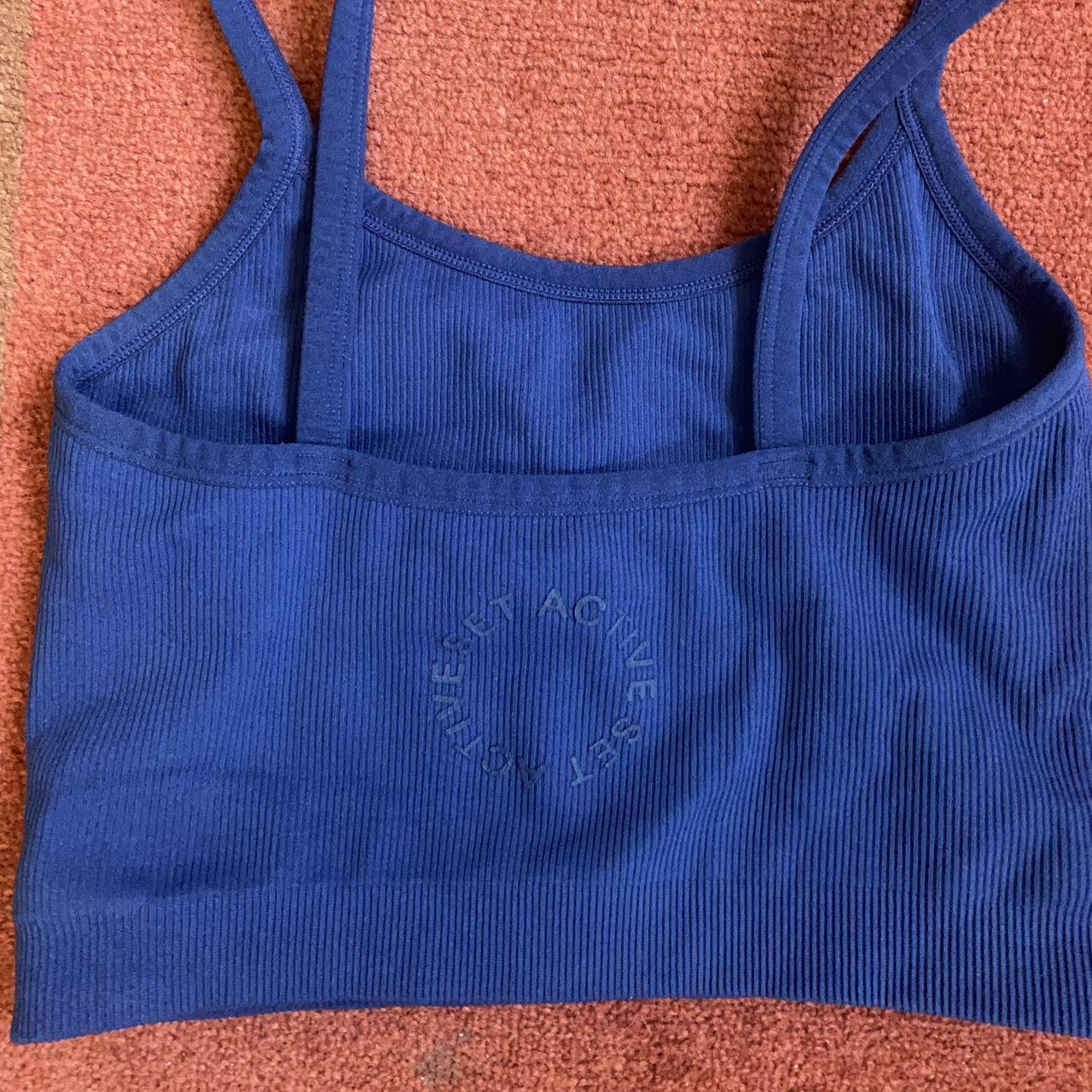 Navy blue set active sculptiflex cropped tank... Depop