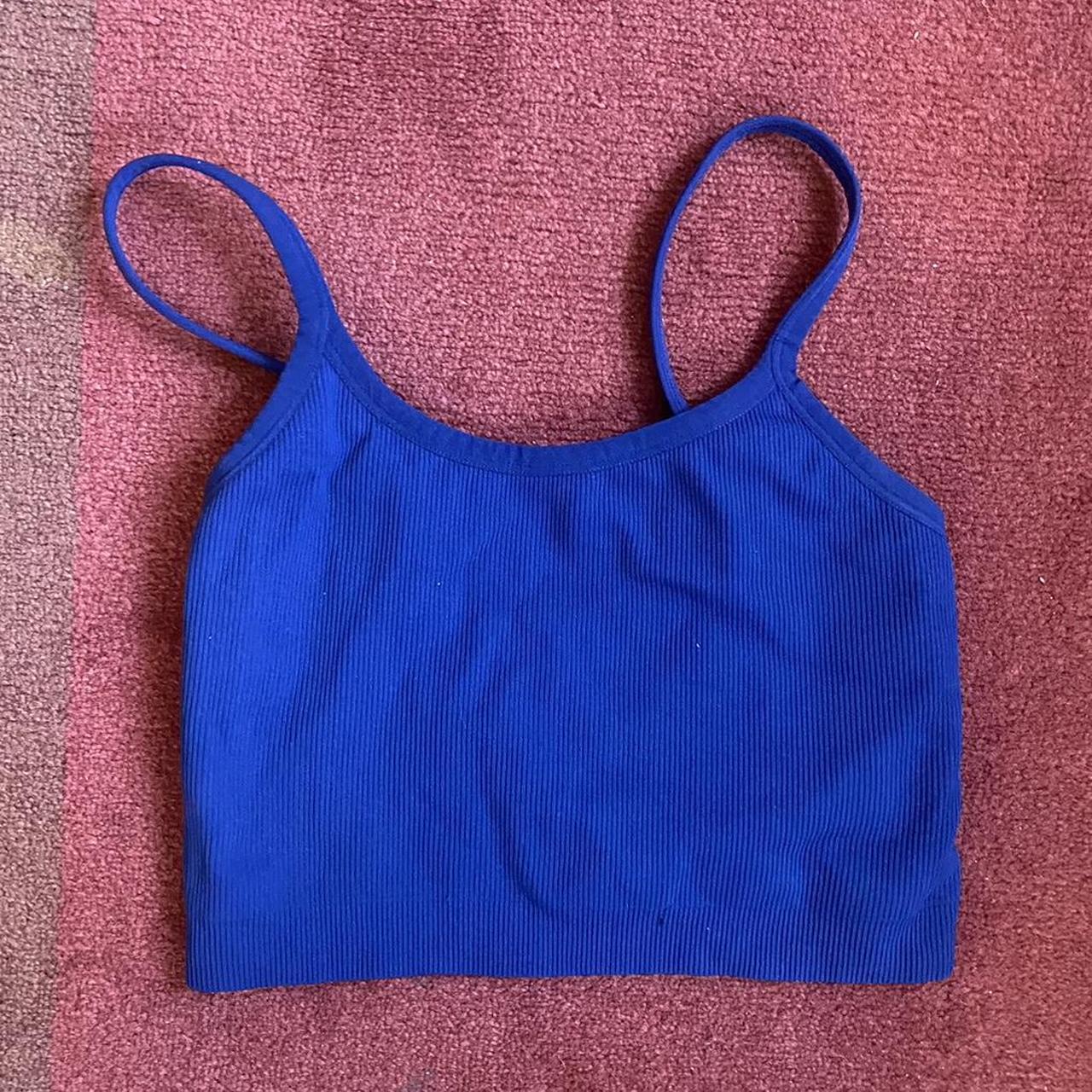 Navy blue set active sculptiflex cropped tank... Depop