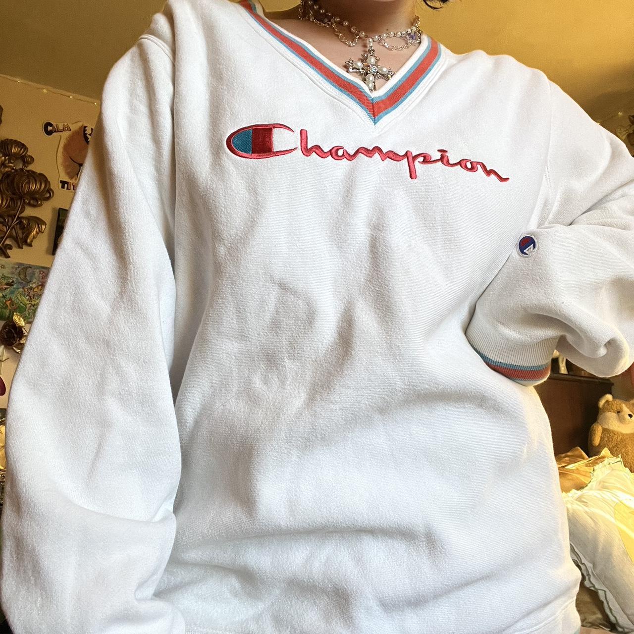 Champion v neck top sweatshirt pattern