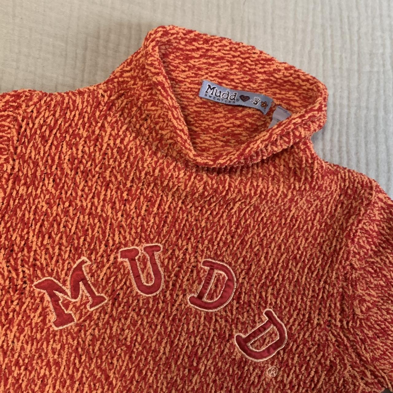 Mudd Y2K Graphic Knit Sweater Mock Neck In great... - Depop
