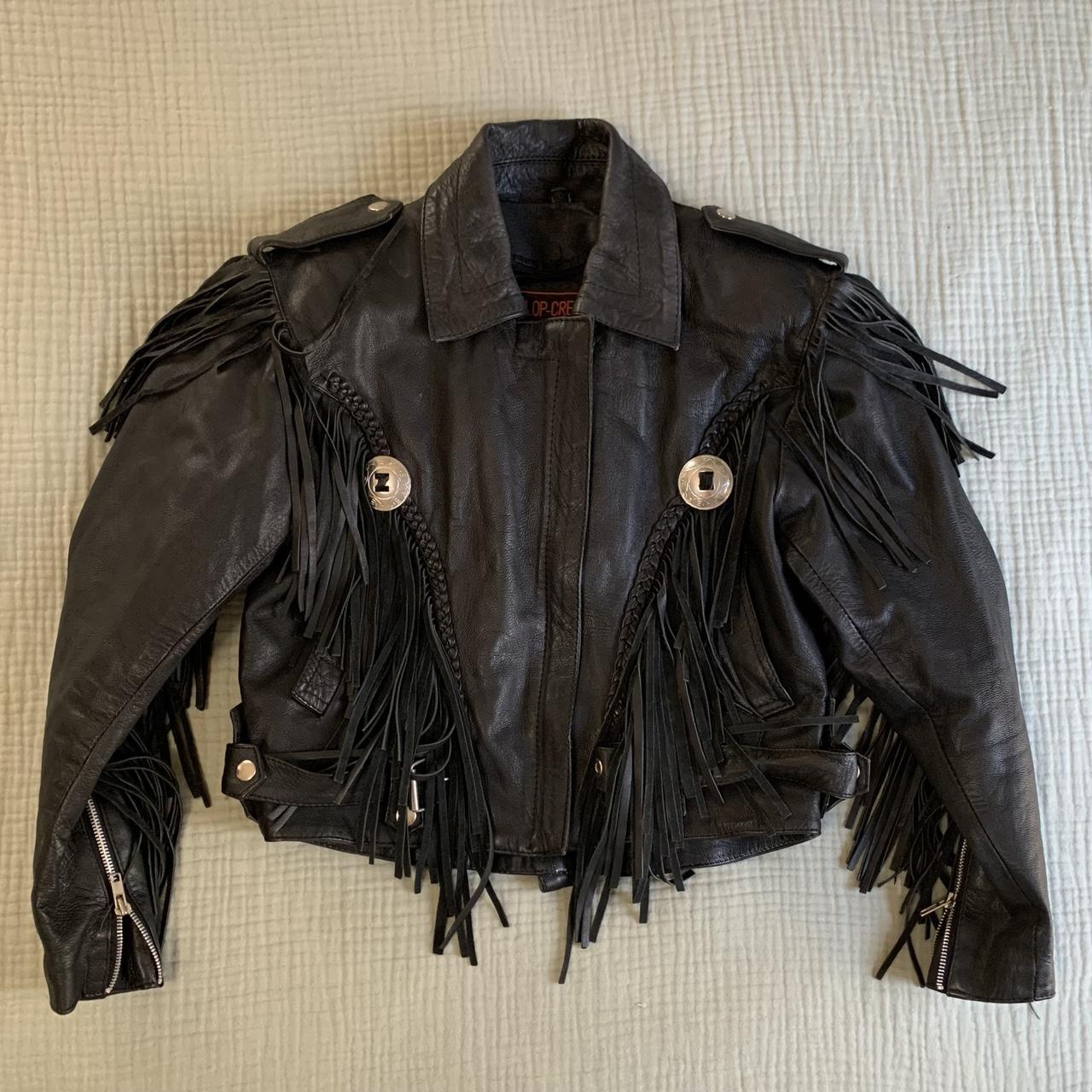 Antelop Creek Leather Vintage Black Leather Jacket... - Depop