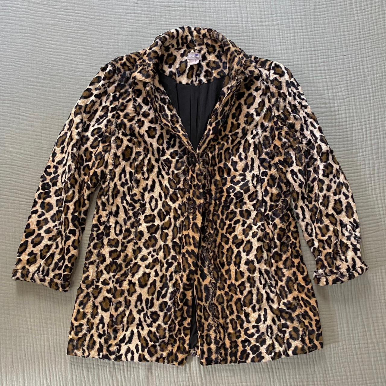 Chico’s Y2K Cheeta Print Fur Peacoat In great... - Depop