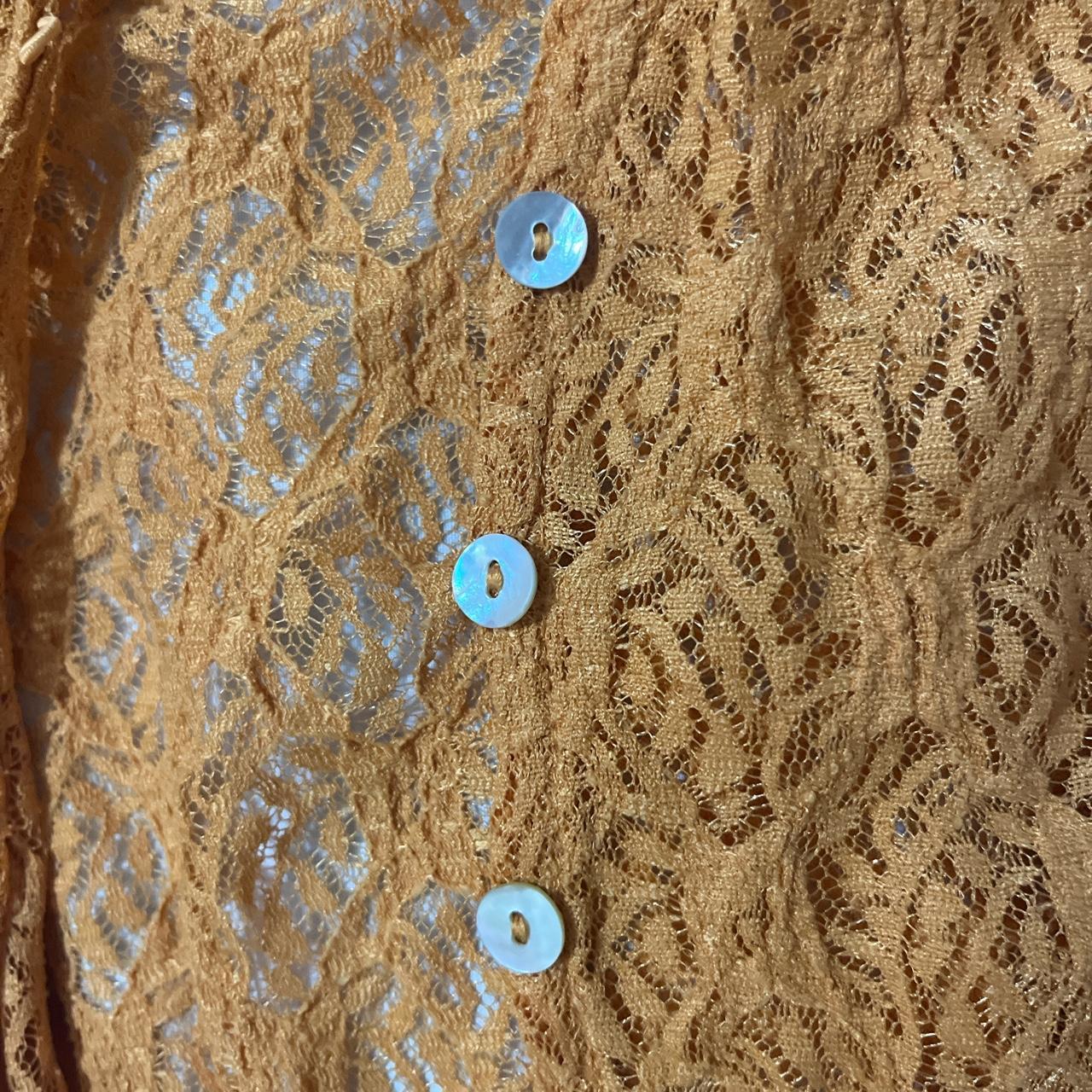 urban outfitters orange lace button up with flare... Depop