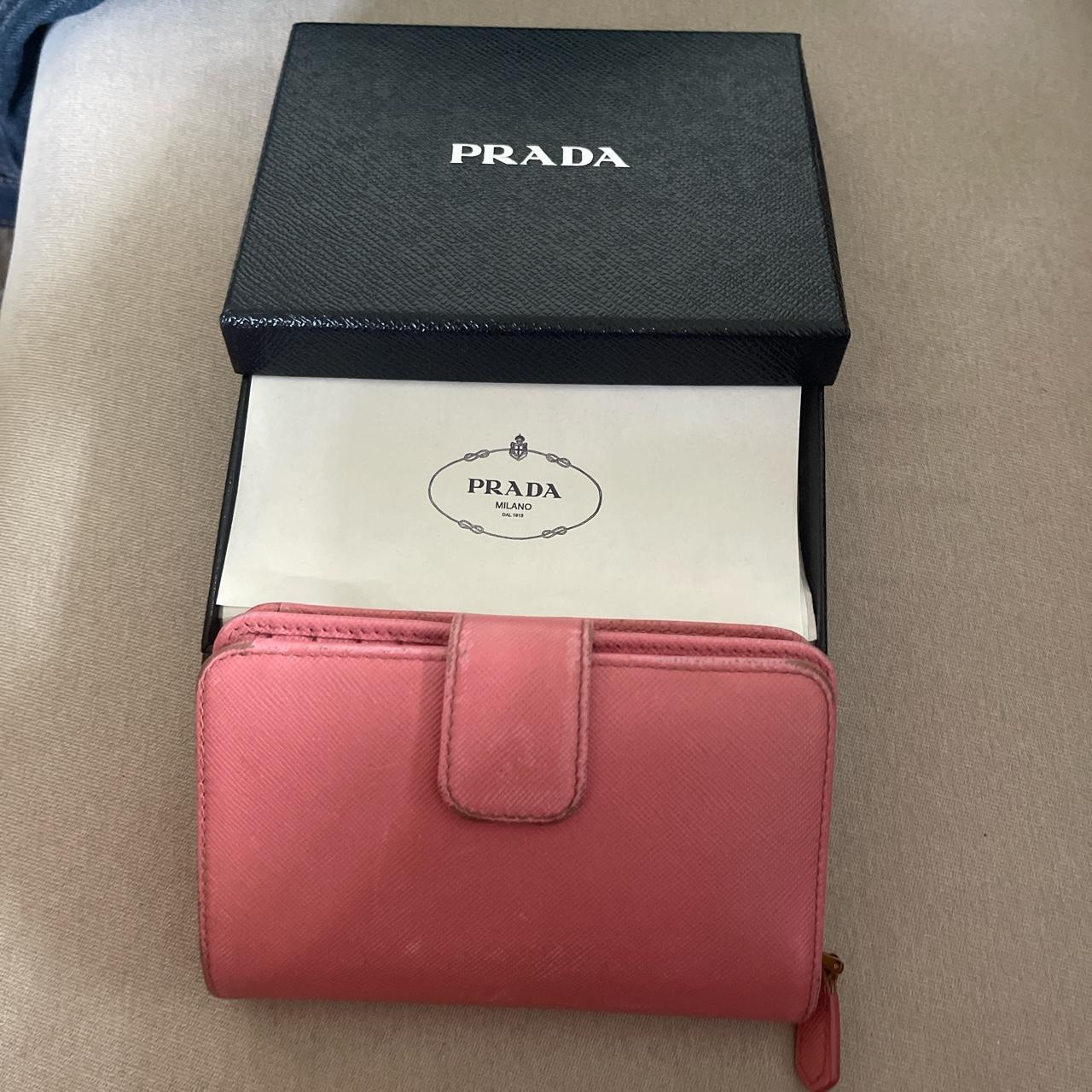 Authentic Prada Saffiano Pink Leather Wallet