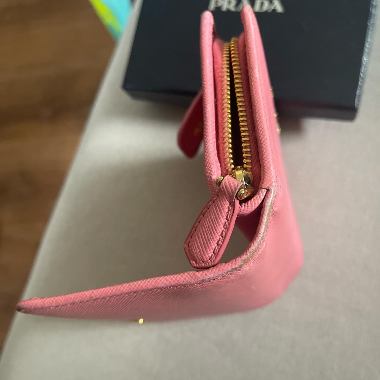 Prada Dark Pink Saffiano Leather Compact Wallet Prada
