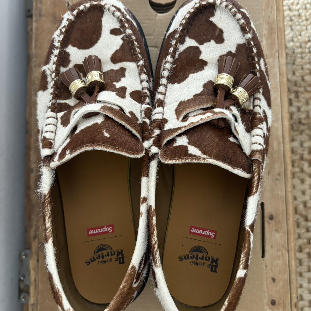 DR MARTENS PENTON SUPREME COW PRINT LOAFERS , UK...