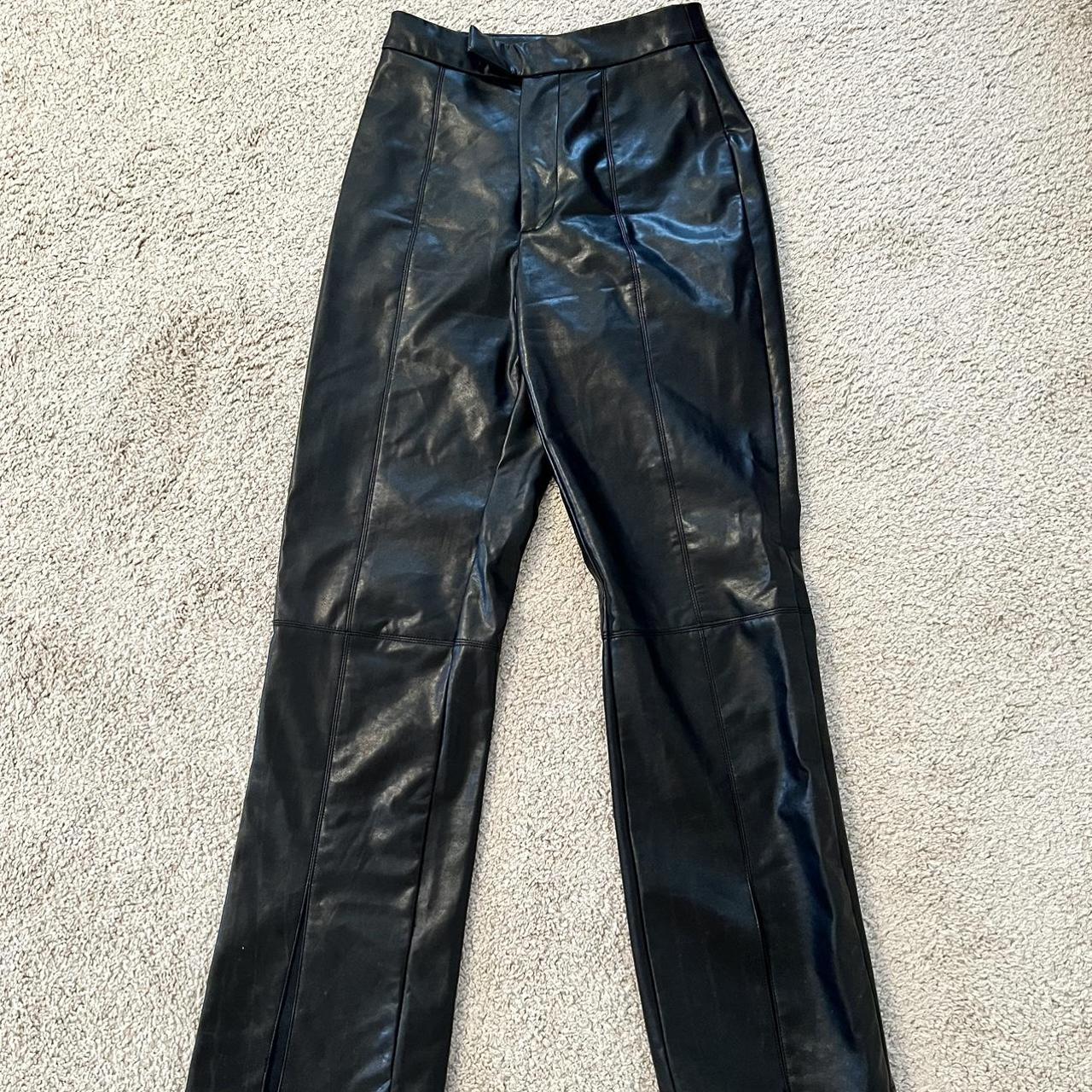 Papermoon faux leather pants - clasp encloser... - Depop