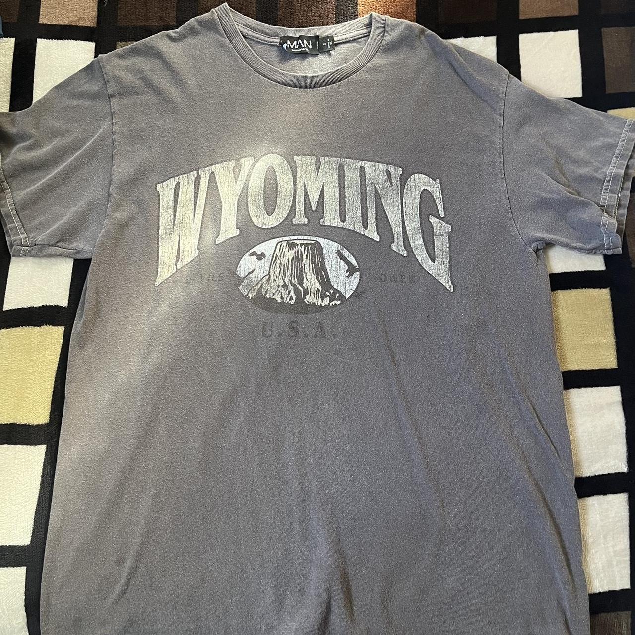 small brown vintage style Wyoming T-shirt