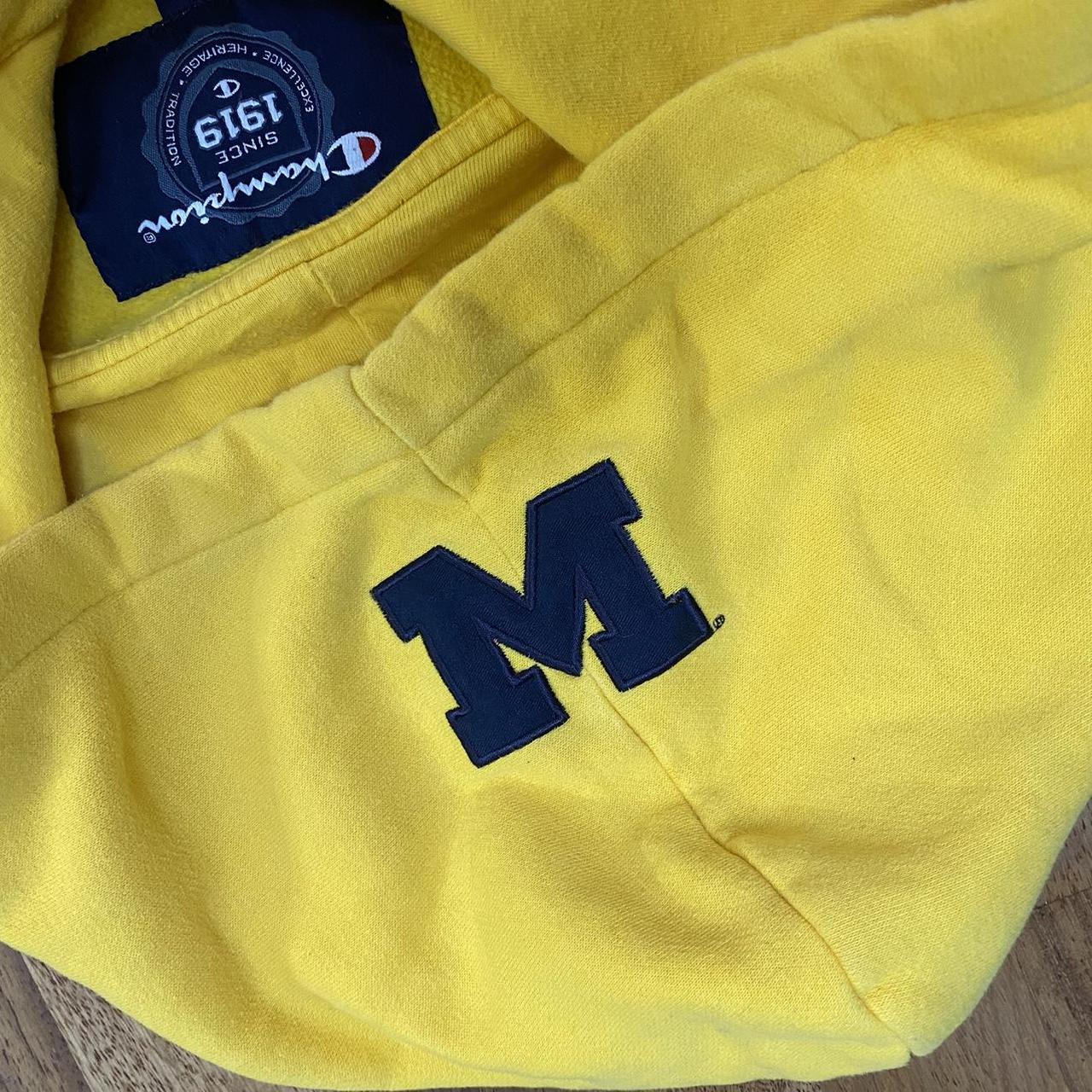 Vintage Michigan football yellow champion hoodie,... - Depop