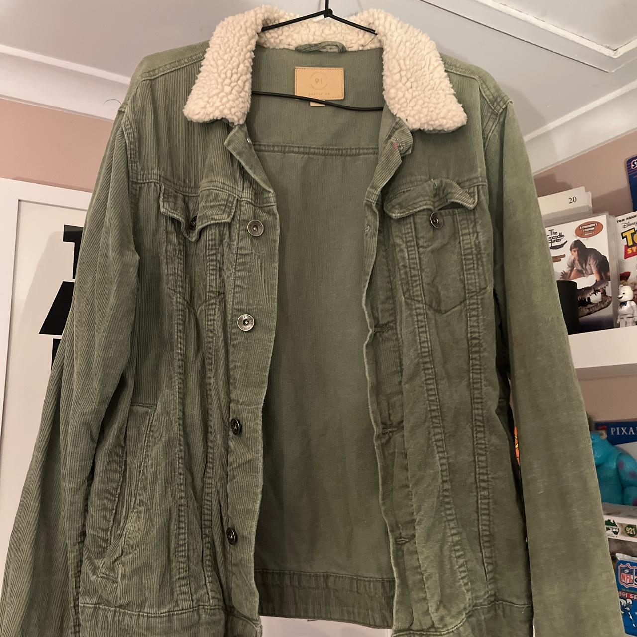 Cargo Green Khaki Wool-neck Jacket Coat Good... - Depop