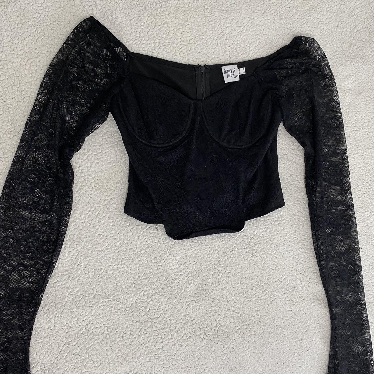 Purnell Long Sleeve Lace Top Black